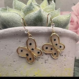 Gold & Black Polka Dot Earrings